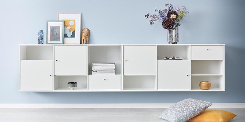 Stor reolopstilling fra mistral til væggen