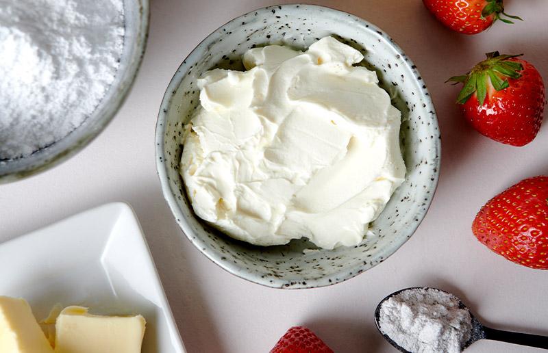 Møblér opskrift - Flødeost, flormelis, vaniljesukker, smør og citron